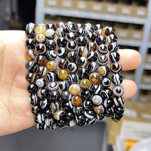 JD أسود طبيعي العقيق القهوة العقيق العقيق العقيق مع عيون أساور حبة النساء الرجال سحر ريكي الشفاء الطاقة اليوغا التأمل المجوهرات - Product Image 4