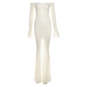 Nouvelle robe de soirée sexy pour femmes, épaules dénudées, taille haute, ajustée, tendance - Product Image 5