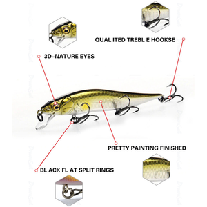 Isca de Pesca Minnow Suspensa de 98mm 10.5g, Venda Quente <span class=keywords><strong>2026</strong></span>, Jerkbait de Plástico Duro para Pesca de Bass, Pike e Trout - Product Image 4