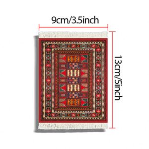 Ensemble de 4 dessous-de-verre en tissu tapis, design oriental, en caoutchouc 3mm, écologiques - Product Image 2