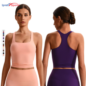 Women's High Support Yoga Tank Top Racer Back Four-Way <strong>Stretch</strong> Breathable Quick Dry Running <strong>Bra</strong> - Product Image 2