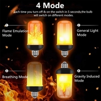 Lampu LED Efek Api 2024 Dekorasi E27 E26 B22, Lampu LED Berkedip Api, Lampu LED Api Berkedip