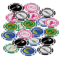 Vente en gros d'usine Marqueur de balle de golf personnalisé ou blanc de haute qualité avec jeton de poker personnalisé