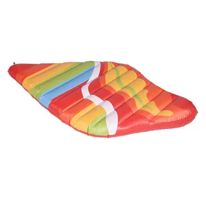 โลโก้ที่กำหนดเองสระว่ายน้ำลอยสระว่ายน้ำที่มีสีสันลอยสระว่ายน้ำทำให้พองลอยสำหรับผู้ใหญ่เตียงอากาศ