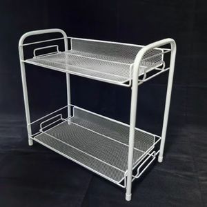 Étagère de rangement multifonctionnelle en métal pour la <span class=keywords><strong>cuisine</strong></span> Étagère à épices sur pied à 2 niveaux Étagère de rangement pour comptoir - Product Image 6