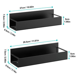 Vendita calda a doppio livello in metallo <span class=keywords><strong>nero</strong></span> magnetico eco-friendly impermeabile a parete portaspezie organizzatore supporto per la cucina - Product Image 6