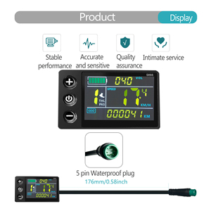 24V-48V IP65 không thấm nước <span class=keywords><strong>LCD</strong></span> Màu màn hình Bảng điều khiển cho xe đạp điện Scooter Bảng điều khiển Meter không chổi than Bộ phận động cơ - Product Image 3