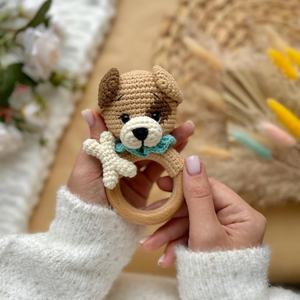 Sonajero de Ganchillo Hecho a Mano de Algodón con Forma de Animal, Anillo de Madera <span class=keywords><strong>Natural</strong></span>, <span class=keywords><strong>Mordedor</strong></span> para Bebés, Juguetes Sensoriales para Recién Nacidos, Cachorros, <span class=keywords><strong>Mordedor</strong></span> para Bebés - Product Image 4