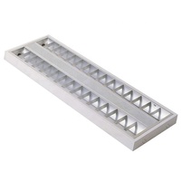 Échantillon Gratuit : Luminaire LED 2x40W 6000K Moderne à Double Tube G13, Grille 1200x300mm, Plafonnier à Louvres pour Installation en Surface