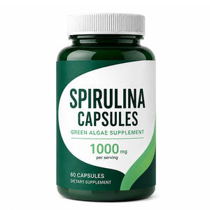 Suplemento de Espirulina de Alta Calidad con Certificación ISO22000/HACCP/GMP/HALAL, Extracto de Espirulina Verde Orgánica en Cápsulas Azules, Mejora la Salud - Product Image 1
