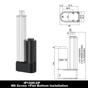 Actuadores lineales de Motor DC24V 2500N Heavy-Duty 3000RPM Velocidad 50-1000mm Longitud de carrera Cuidado Cama Soporte de elevación y abridor de ventanas - Product Image 2