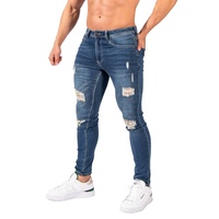 Pantalons de jogging pour hommes sur mesure en gros, pantalons de fitness, pantalons de sport, jeans classiques, tissu élastique lavé, pantalons en jean pour hommes