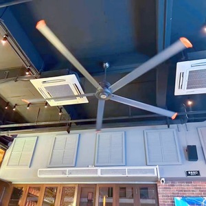 Ventilador de Techo Industrial de 48 Pulgadas, Ventilador Axial de Aleación de Aluminio con Rodamiento de Bolas, 220 V, Plateado, Ventilación Comercial - Product Image 1