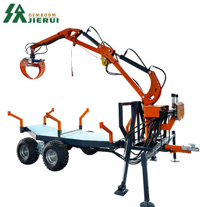 Fabrieks prijs hydraulische houtlaadtrailer, houttrailer, boomstamtrailer met kraan en grijper te koop - Product Image 4