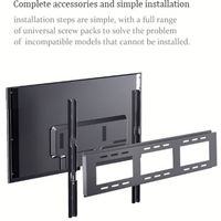 Support mural professionnel pour téléviseur en métal, bras extensible et rétractable, revêtement poudré noir, capacité 40 kg, VESA 400x400, compatible avec les téléviseurs de 17 à 55 pouces