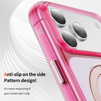 Coque magnétique transparente pour iPhone 18 Pro Max avec béquille en métal, anti-jaunissement, hybride PC TPU, antichoc