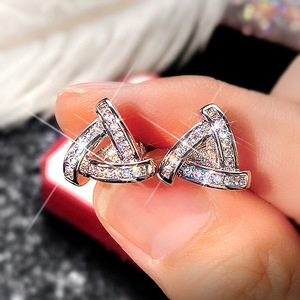 Orecchini a Perno Geometrici Triangolari per Donne, Orecchini con Pietra Trapezoidale, Gioielli di Moda Quotidiana - Product Image 3