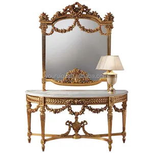 Rijk Elegante Klassieke Marmeren Console Met Spiegel/Antieke Italiaanse Klassieke Woonkamer Funniture