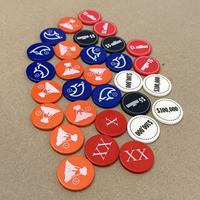 Jetons en plastique personnalisés, durables, écologiques et non toxiques avec logo sur mesure pour jeux, vente en gros, jetons arrondis, OEM/ODM disponibles