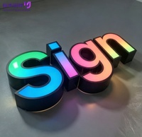Enseigne LED 3D personnalisée résistante aux intempéries, éclairée par l'avant, IP65, lettres en acier inoxydable massif pour devanture de magasin extérieur
