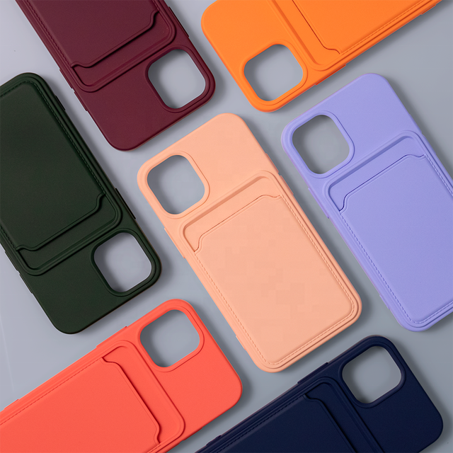 Phone Cases Wholesale Creditt Card Holder with Phone Wallet  Custom logo Printed Soft TPU Phone case for iphone case