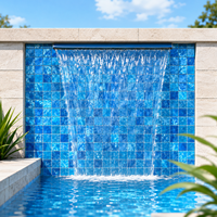 Fabricant de mosaïque en verre pour piscine sur mesure, mosaïque décorative bleue pour hôtel, villa, parc aquatique, projets commerciaux