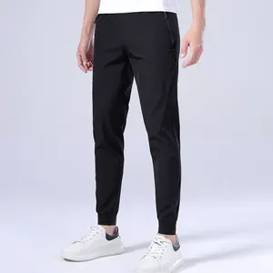 Calça esportiva masculina pretra para corrida, calça esportiva fitness para homens, calça casual de treino de treino seco