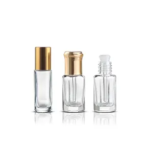 Guangzhou Grosir Botol Tester Parfum Kaca Attar Octagon Mewah 6Ml untuk Minyak Oud dengan Tongkat Kaca