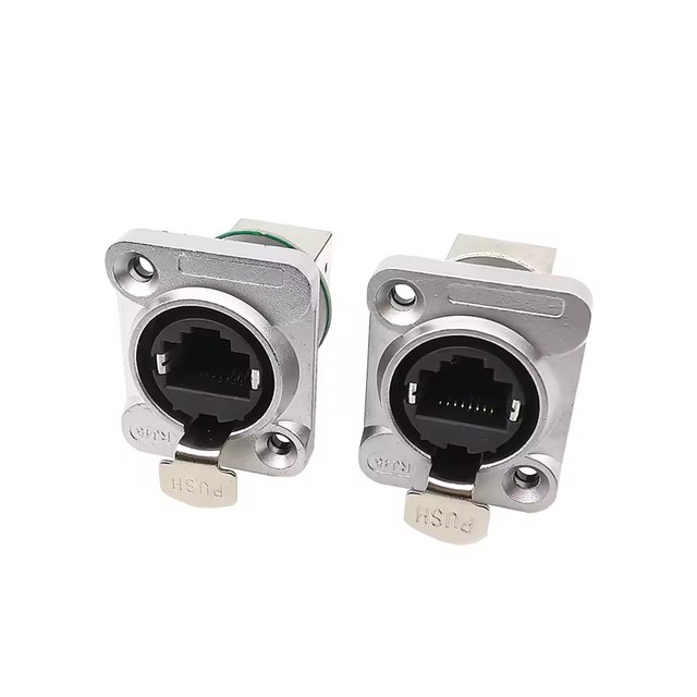 RJ45 Ethernet Connector RJ-45 Shield Network Connector 8P8C Female Panel Mount Socket Normal Right Angle Style