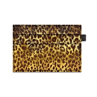 Porte-cartes double face en PU personnalisé, motif léopard, design compact et élégant, fermeture à bouton, facile à utiliser, 3 en 1
