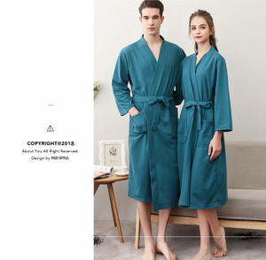 <strong>Waffle</strong> <strong>Robe</strong> Kimono and Lapel Spa Bath <strong>Robe</strong> Unisex <strong>Waffle</strong> Bathrobe Massage <strong>Robe</strong> Y01 - Product Image 6