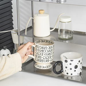 Étagère de rangement en acier inoxydable multi-niveaux grande capacité pour tasses à café, support de comptoir de cuisine étanche - Product Image 4