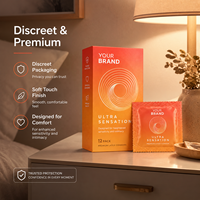 Caja de Embalaje para Condones Portátil e Impermeable Personalizada con Relieve Brillante, Etiqueta Privada, Caja de Papel Ultrafina e Impresión de Logotipo