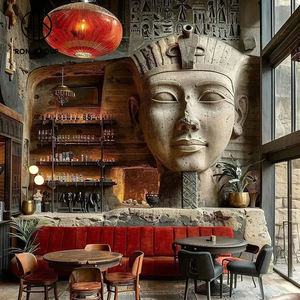 Mesa redonda de cafetería <span class=keywords><strong>retro</strong></span>, muebles comerciales al por mayor, sillas de restaurante de terciopelo rojo personalizadas para cafetería de Hotel - Product Image 6