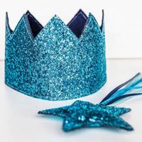 2 baguettes magiques étoiles pour filles, serre-tête couronne, baguette magique à cinq branches, accessoires mignons pour enfants, Noël, Ramadan, remise de diplôme