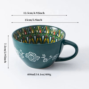 Thân thiện với môi sứ ăn sáng cốc ngũ cốc Bohemian phong cách trái cây Yến Mạch Sữa chua salad Mug bát cho cà phê - Product Image 2