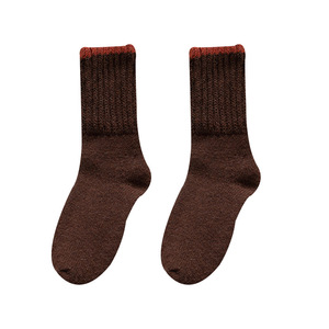 Vớ len bán chạy mùa thu đông nữ, màu trơn, len <span class=keywords><strong>Merino</strong></span> dày dặn giữ ấm, vớ ống trung bình, chất liệu Terry - Product Image 5