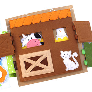 Livre d'activités Montessori en feutre silencieux pour <span class=keywords><strong>animaux</strong></span> <span class=keywords><strong>de</strong></span> la <span class=keywords><strong>ferme</strong></span>, fabriqué en usine, OEM, améliore les compétences motrices fines, couleur personnalisée, 20x20cm - Product Image 4
