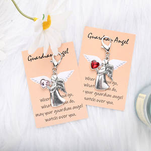 Tarjeta de bendición en inglés de guardián de Venta caliente transfronteriza He Angel Girl llavero lindo colgante de vacaciones Simple - Product Image 4