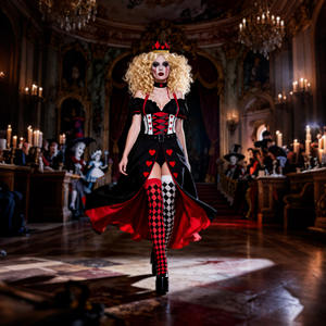 Costume de reine rouge pour Halloween, vente en gros, tendance 2026, style européen et américain, cosplay, <span class=keywords><strong>robe</strong></span> de <span class=keywords><strong>princesse</strong></span> - Product Image 2