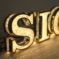 Lettres en relief 3D perforées en acier inoxydable imperméable de haute qualité pour logo de marque d'entreprise, enseigne de magasin extérieure