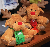 Écharpe de Noël personnalisée, jouet en peluche renne, poupée renne en peluche douce, oreiller mignon en forme de fauve de Noël pour cadeau d'enfant et décoration intérieure