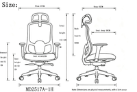 Chaise de bureau ergonomique en maille à accoudoirs fixes, style populaire, pour ordinateur, bureau à domicile, personnel, conférence, dortoir, étudiant