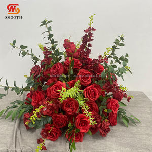 Suave fábrica hecha a mano seda Artificial rojo rosa verde hierba flor bola suave boda cumpleaños San Valentín fiesta Decoración - Product Image 6