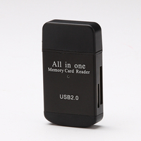 Lector de Tarjetas de Memoria USB 2.0 Externo Todo en Uno, Adaptador de Aleación de Aluminio para Tarjetas de Memoria TF, M2, MS y SD