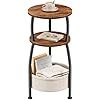 Table basse moderne personnalisée pour petits espaces avec panier de rangement, 3 niveaux, en MDF, meubles de salon