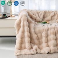Moderne Atmungsaktive Fleece-Decken Flauschige Weiche Bubble-Decke für Bett Nickerchen Sofa Flanell-Decke für den Winter