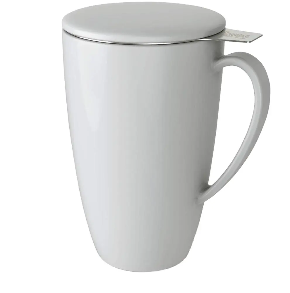 Tasses à café en céramique porcelaine glaçure avec infuseur et couvercle tasse à thé grande capacité infuseur pour bureau