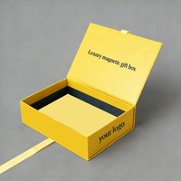 Boîte en papier personnalisée de luxe, jaune, magnétique, recyclable, solide, pour perruques, cosmétiques, huiles essentielles, accessoires, crème pour le visage