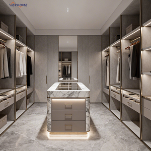 Système de garde-robe walk-in gris moderne personnalisé | Meubles de chambre à coucher de luxe personnalisation complète de la - Product Image 2